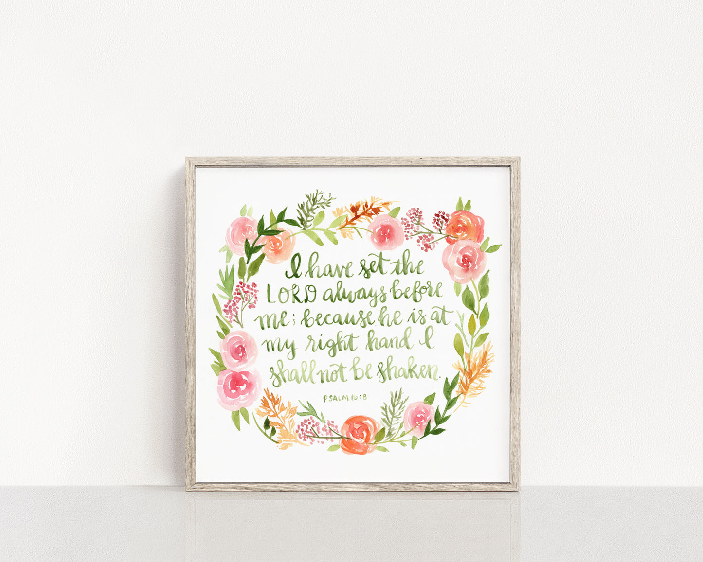 I Have Set the Lord Before Me  watercolor print