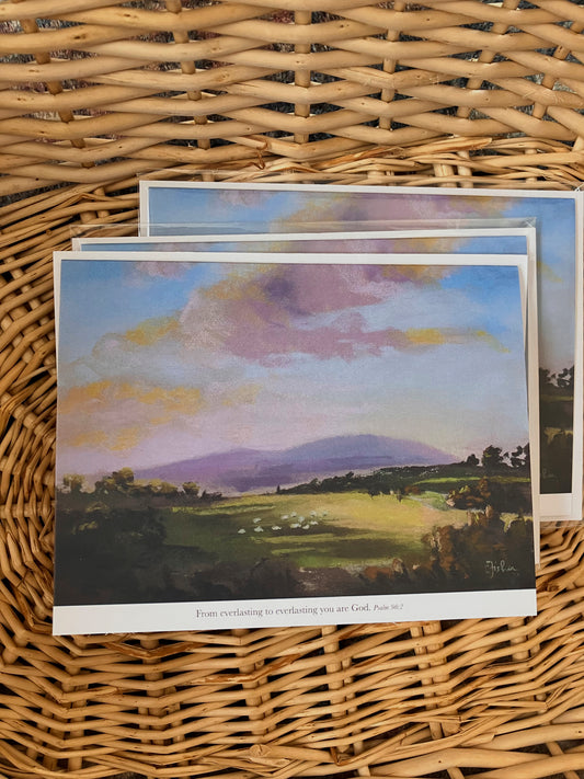 Set of 2 Pasture notecard with scripture