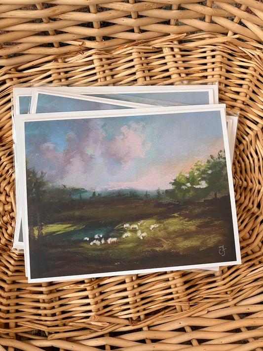 Set of 2 notecards from one of my original paintings (By the Emerald Sea).