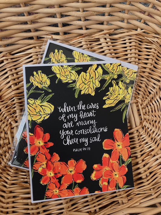 Bright Floral Scripture Notecards