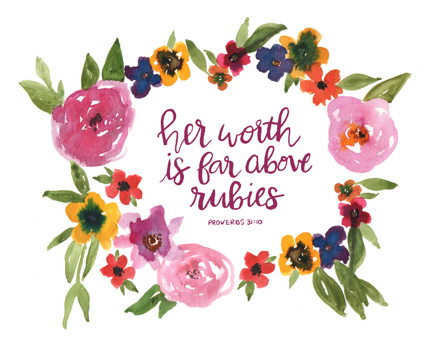 Far Above Rubies watercolor print