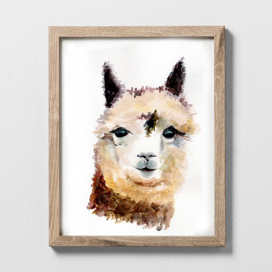 Llama watercolor print