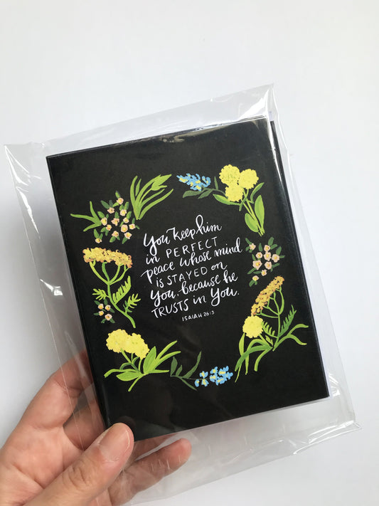 Set of yellow floral Scripture Notecards