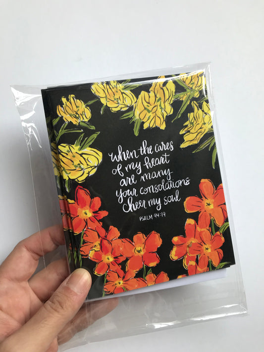 Bright Floral Scripture Notecards