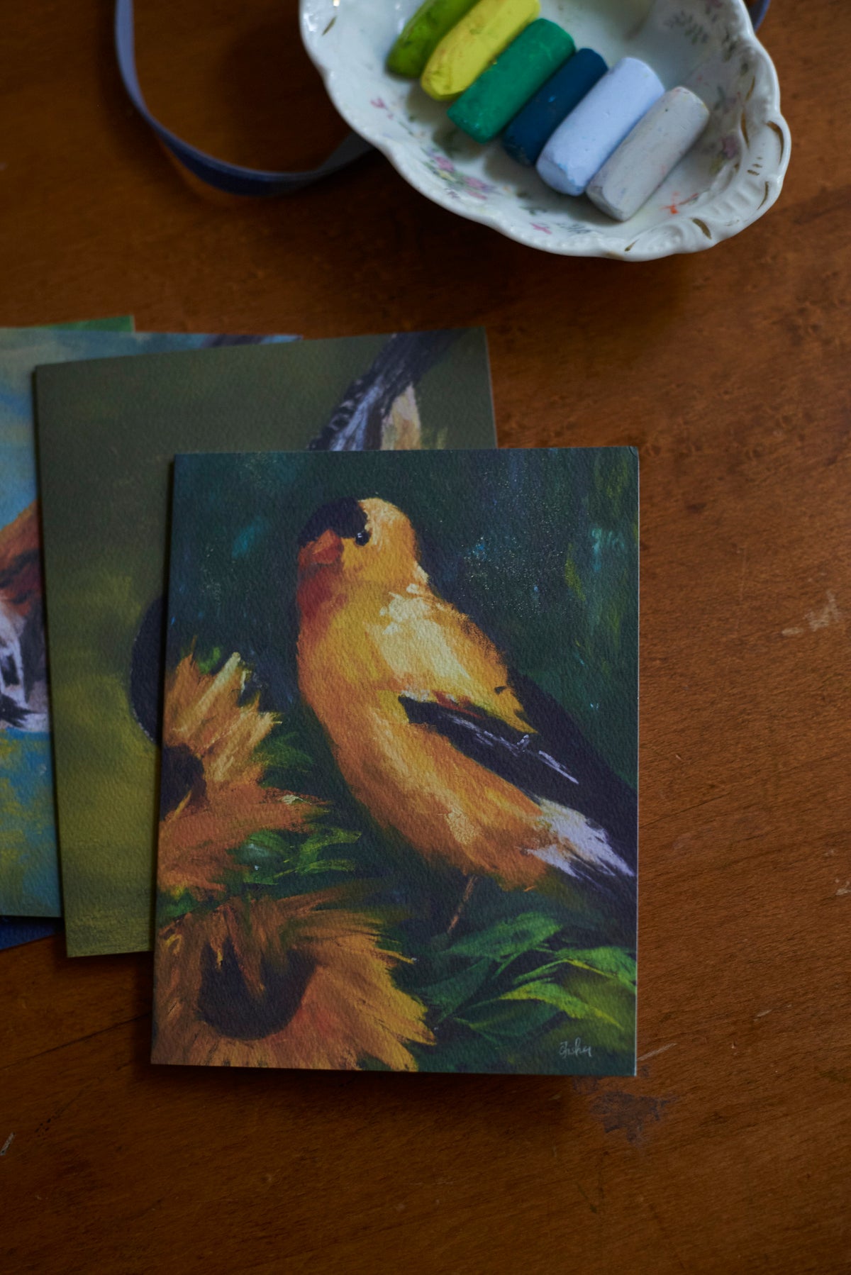 Set of 5 Goldfinch notecards