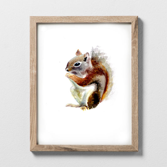 Squirrel watercolor print